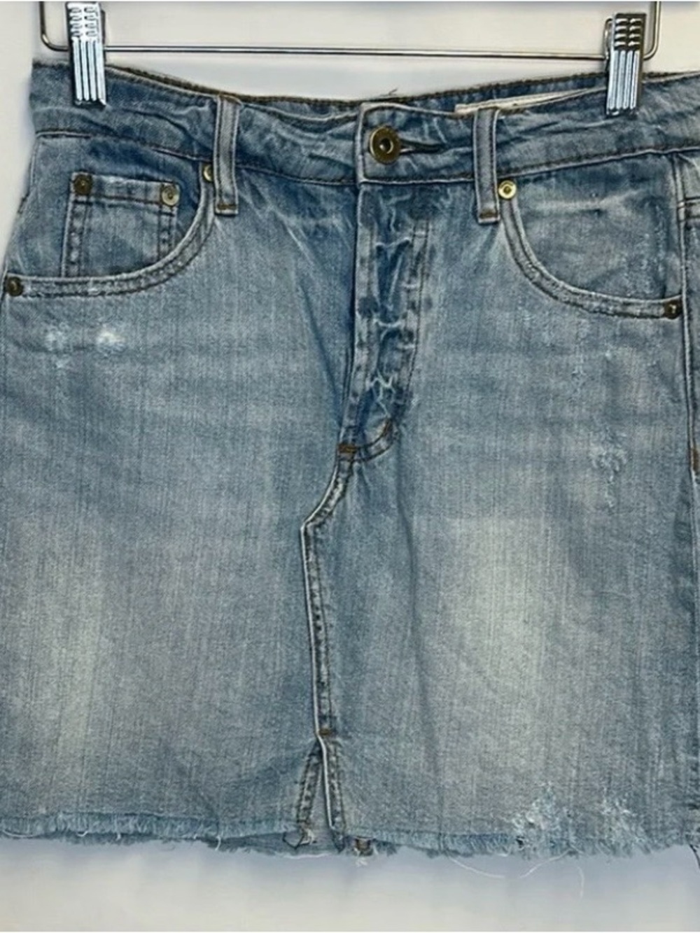 pistola Light Wash Denim Mini Skirt XS